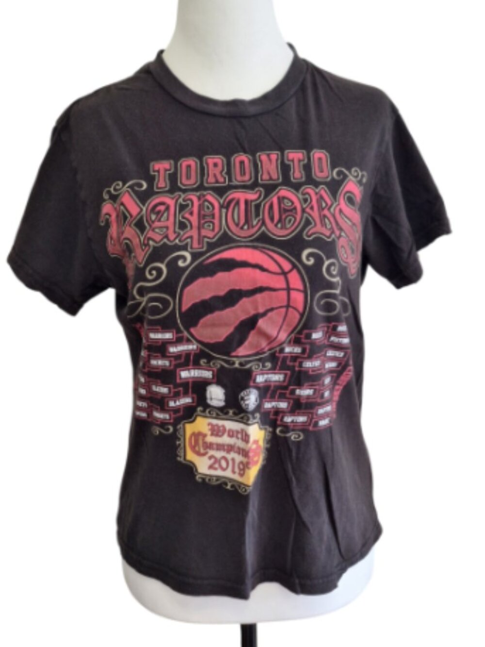 TORONTO RAPTORS WORLD CHAMPS 2019 BLACK TEE SIZE SMALL